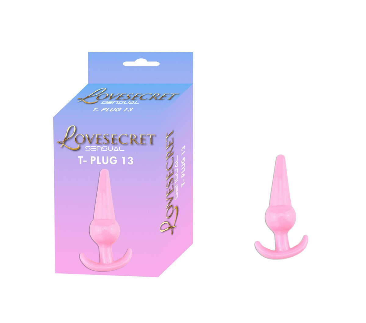1-Korek analny Lovesecret Sensual T Plug 13 różowy 12,6 cm-1