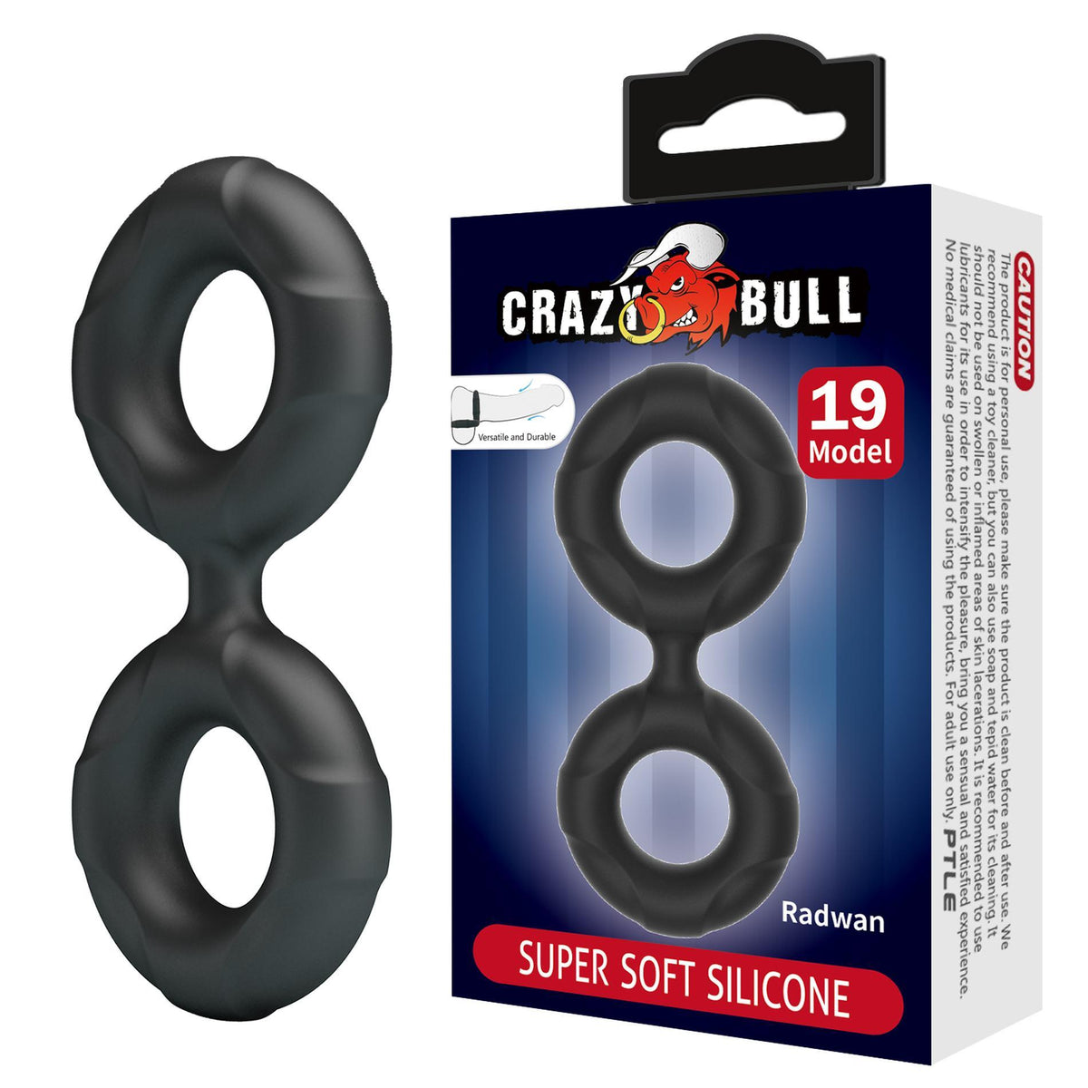 1-Pierścień erekcyjny silikonowy RADWAN Crazy Bull wodoodporny 2 1 cm-1
