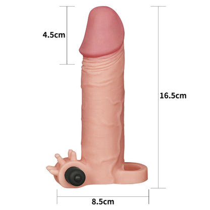 1-Add 2"" Pleasure X Tender Vibrating Penis Sleeve Flesh-1