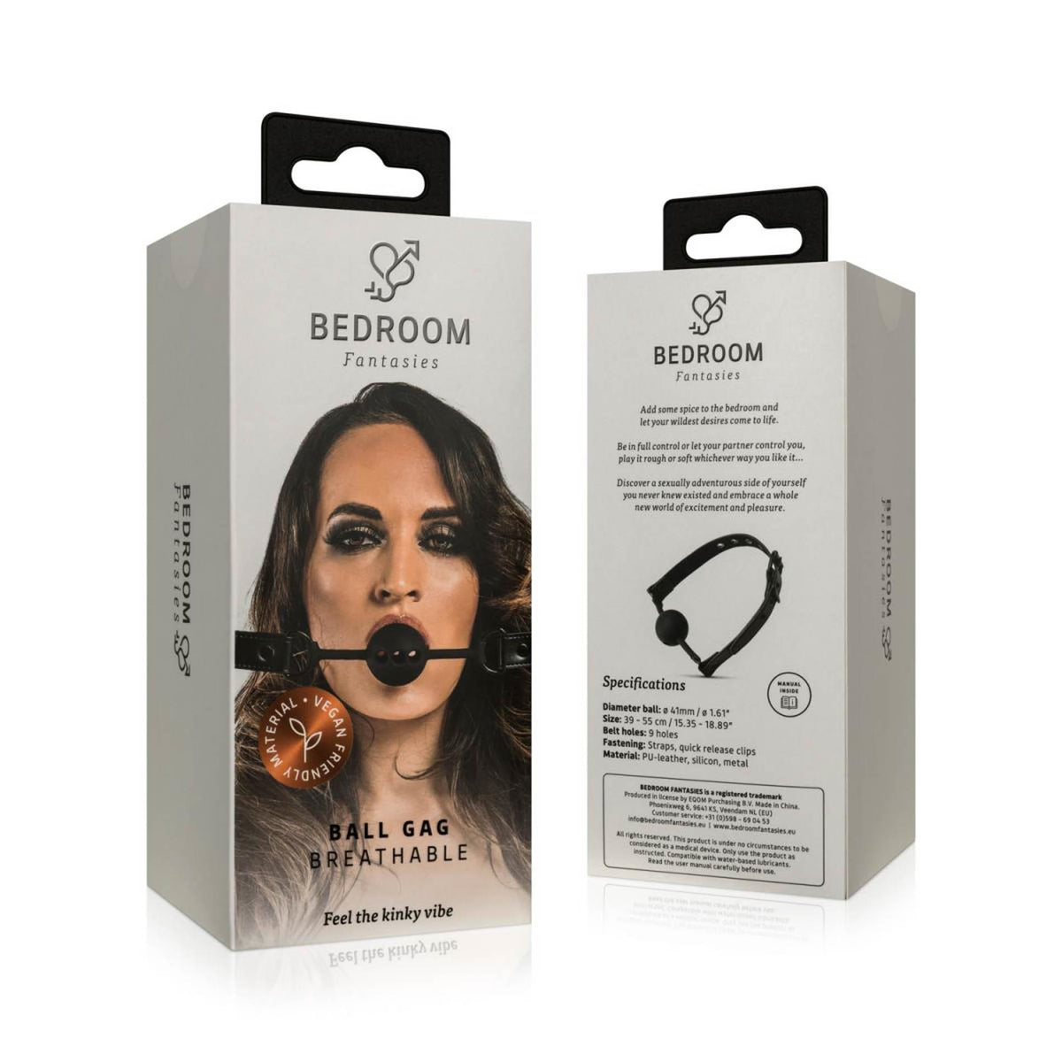 3-Knebel kulowy Bedroom Fantasies silikonowy oddychający czarny-3