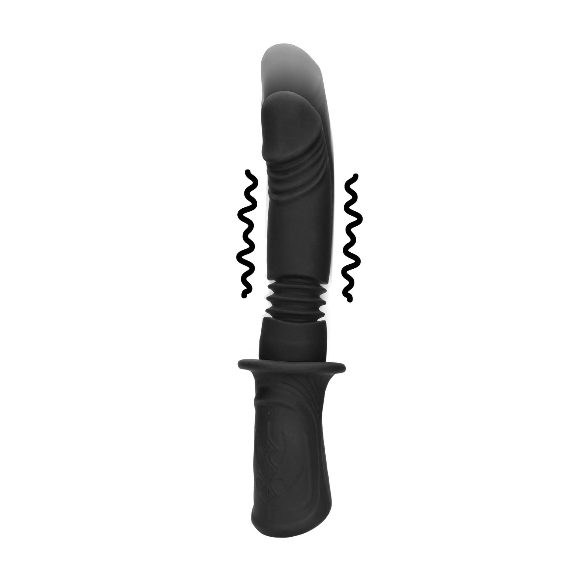 4-Hand Held Vibrating and Thrusting Sex Machine - Black-4