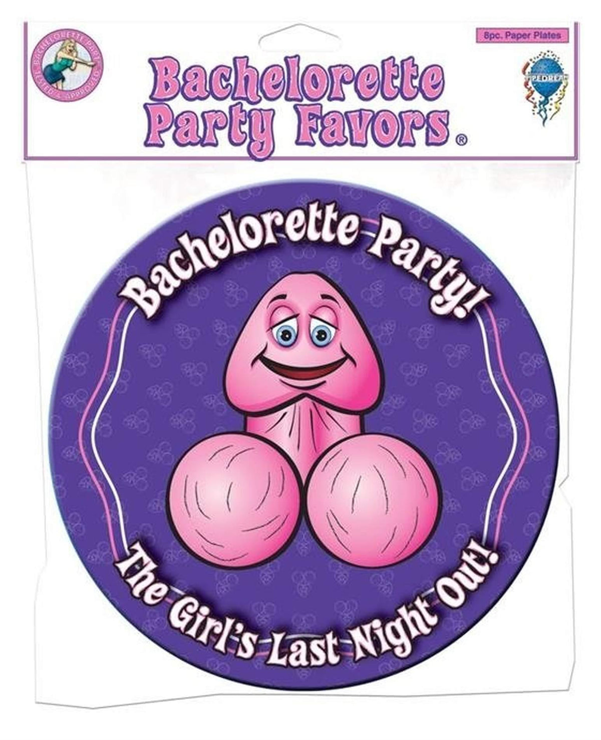 1-Papierowe talerzyki z penisem Bachelorette Party 8 szt-1