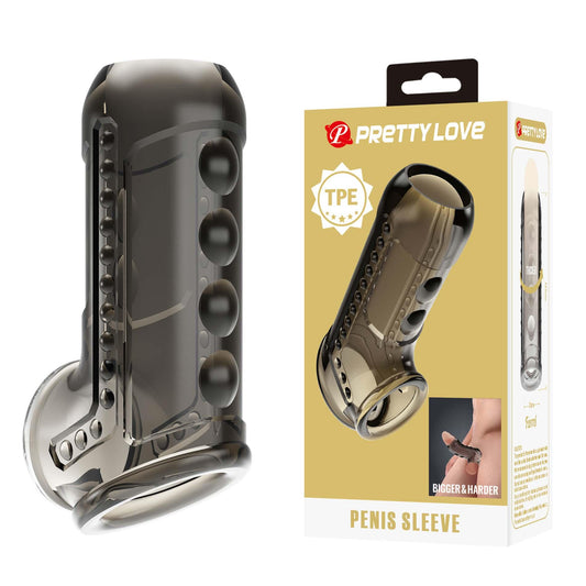 1-Przelotowy rękaw na penisa Pretty Love dymny długi wodoodporny-1