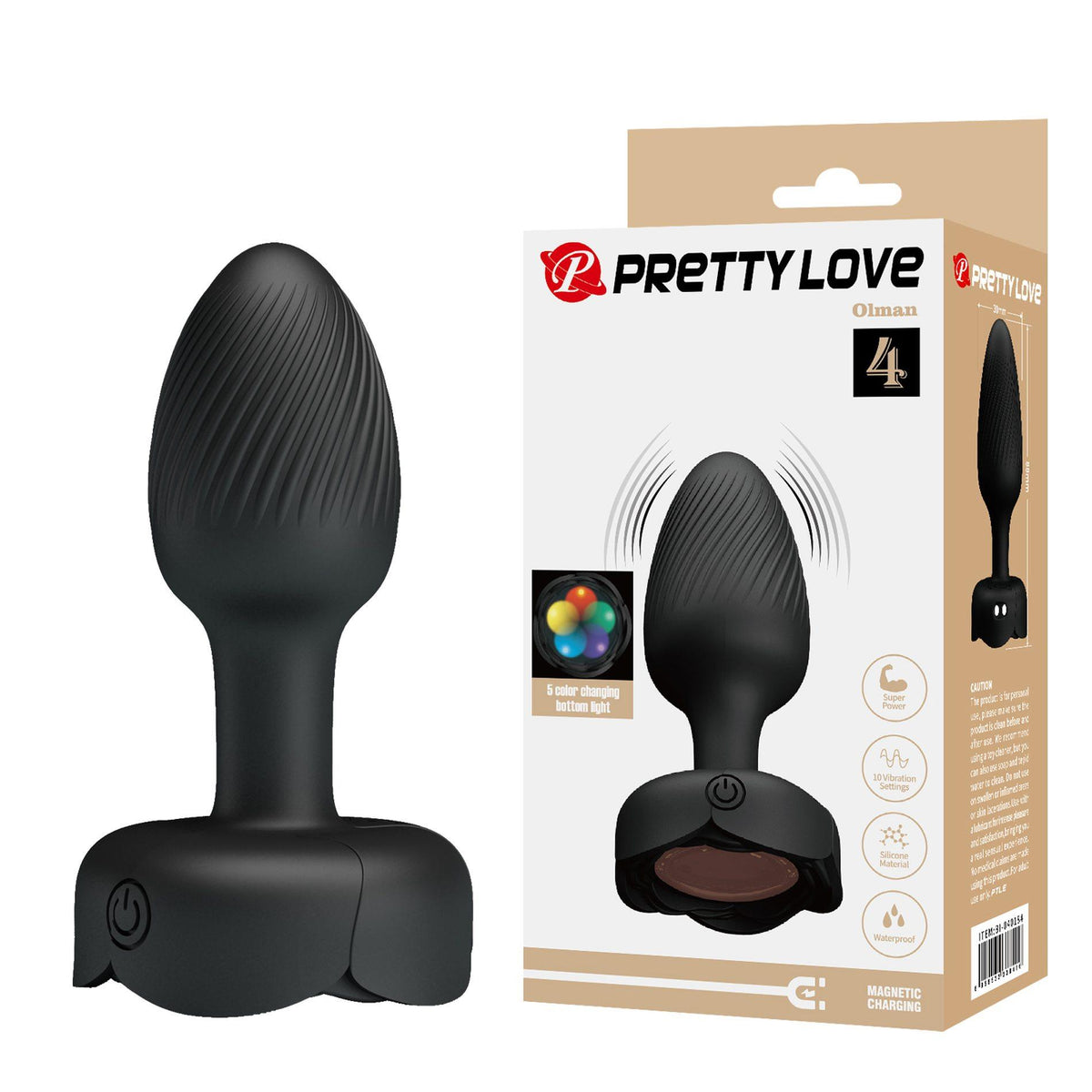 3-Korek analny wibrujący Pretty Love Olman silikonowy LED 10 wibracji-3