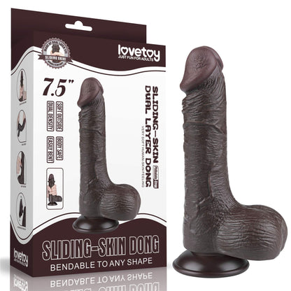 1-7.5'' Sliding Skin Dual Layer Dong Black-1