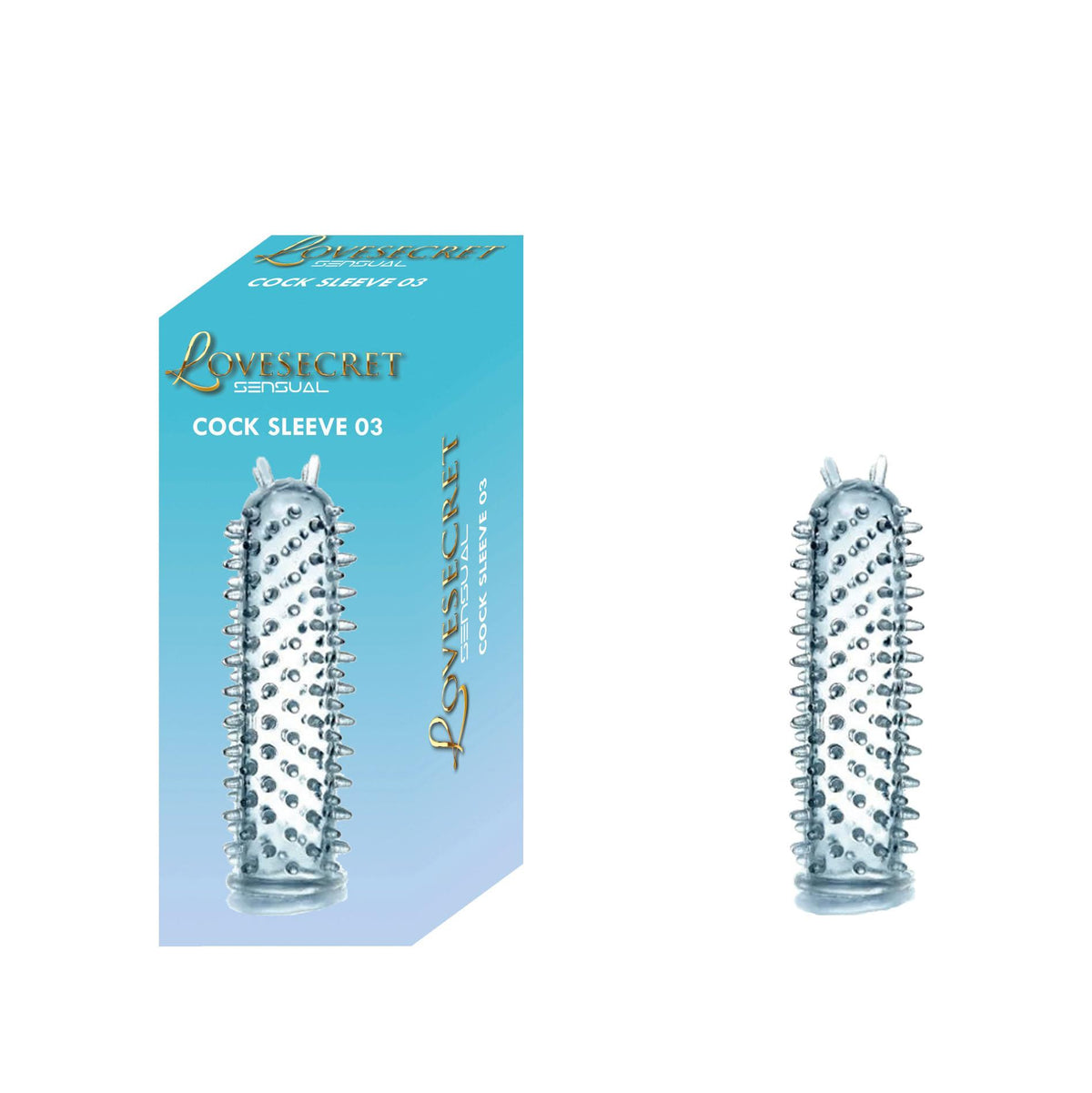 1-Rękaw na penisa przezroczysty z wypustkami Lovesecret 12,5 cm-1