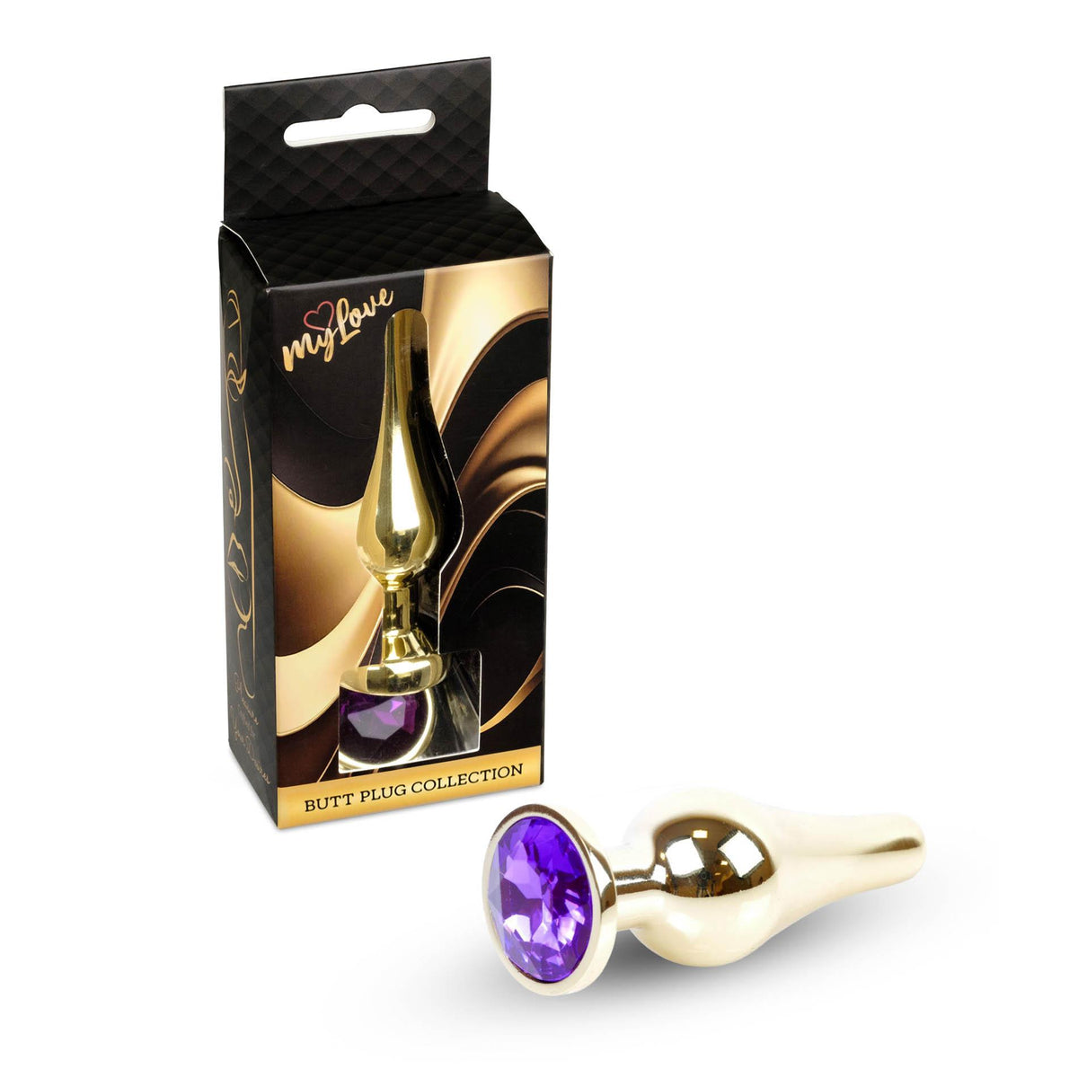1-Korek analny diamentowy ze stali MyLove Toys fioletowy 9.5 cm-1