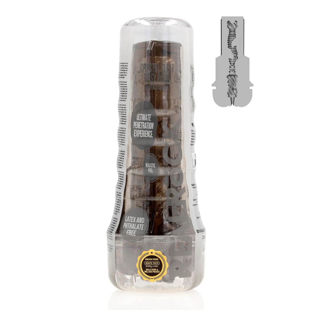 1-Masturbator TPE Easy Rider RealRock czarny 21,5 cm-1