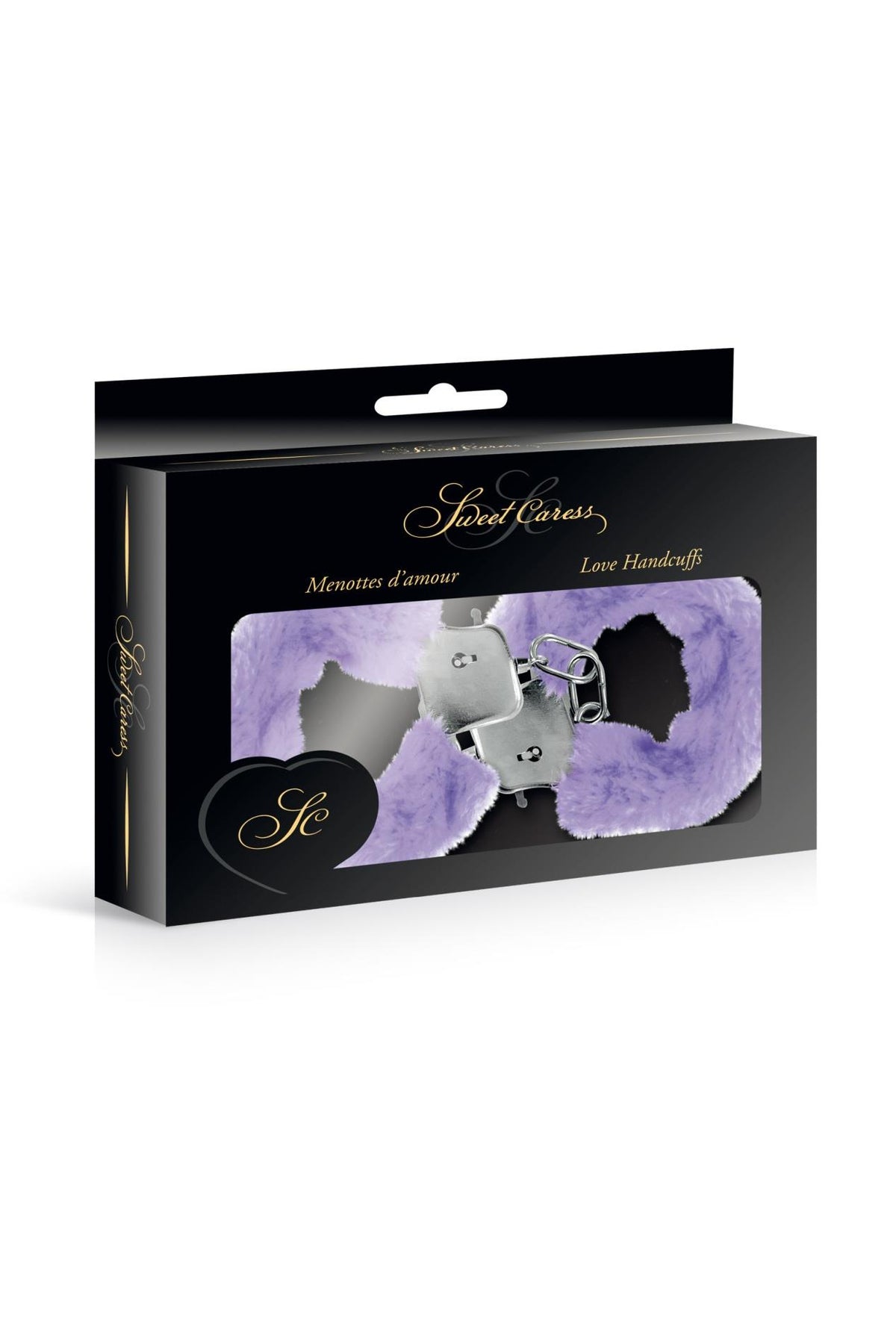 1-Kajdanki stalowe z fioletowym futerkiem Sweet Caress-1