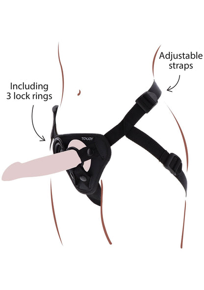 1-Uprząż strap on ToyJoy Get Real poliestrowa czarna-1