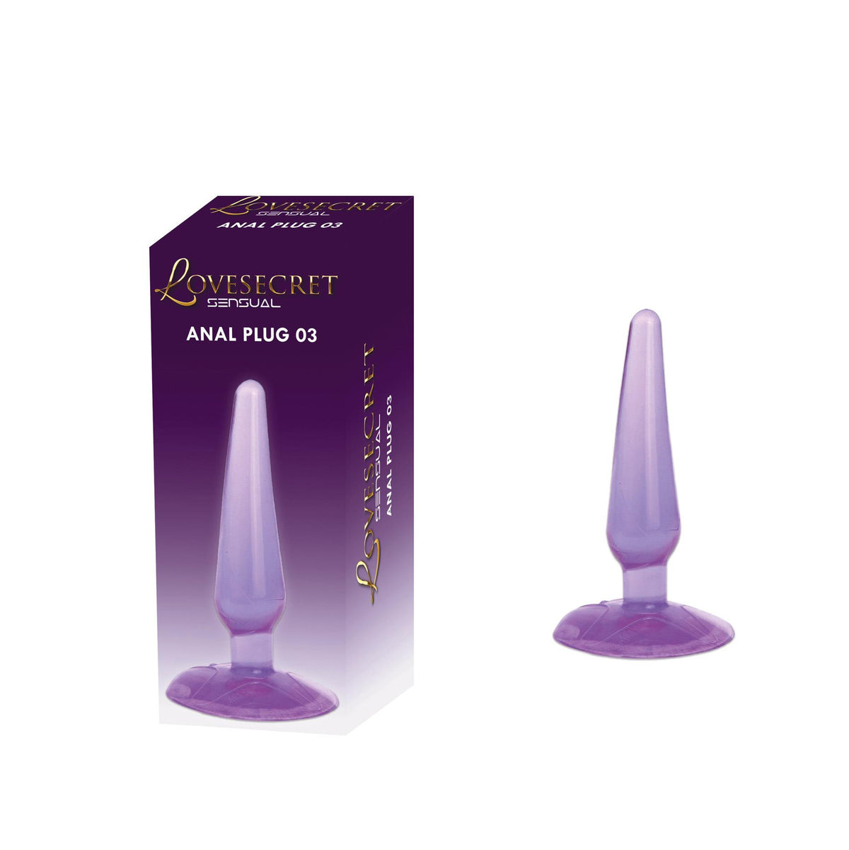1-Korek analny Lovesecret z przyssawką fioletowy 11 cm-1