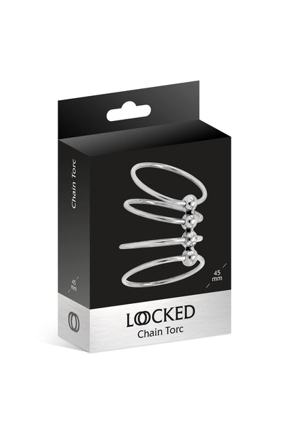 1-Pierścień erekcyjny Chain Torc Locked nierdzewny 45 mm T2-1