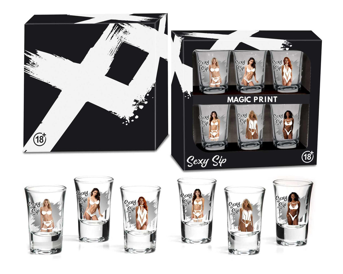 1-Zestaw 6 erotycznych kieliszków Sexy Sip 35ml House of Mugs-1