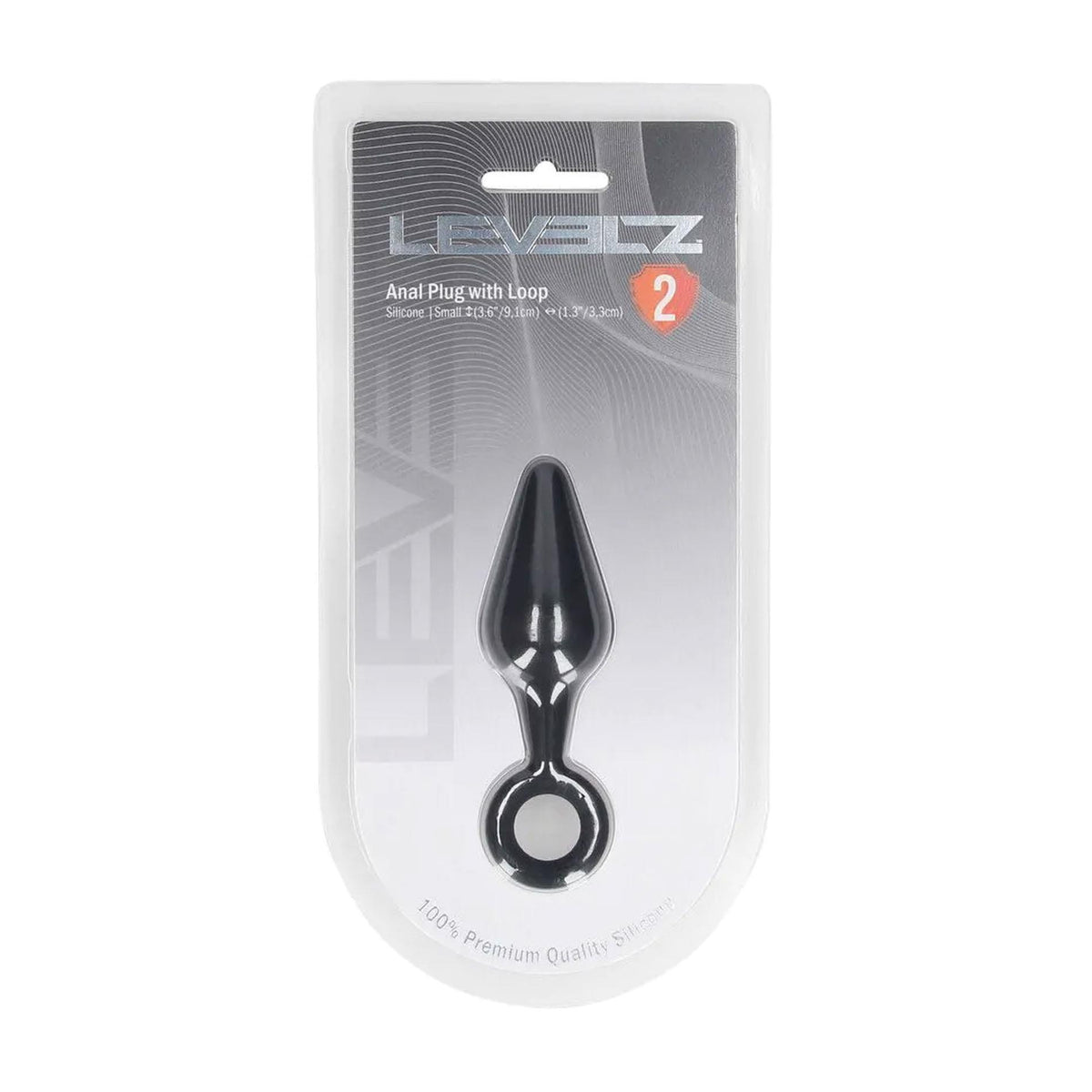 1-Korek analny silikonowy z pętlą Levelz S czarny 10cm-1