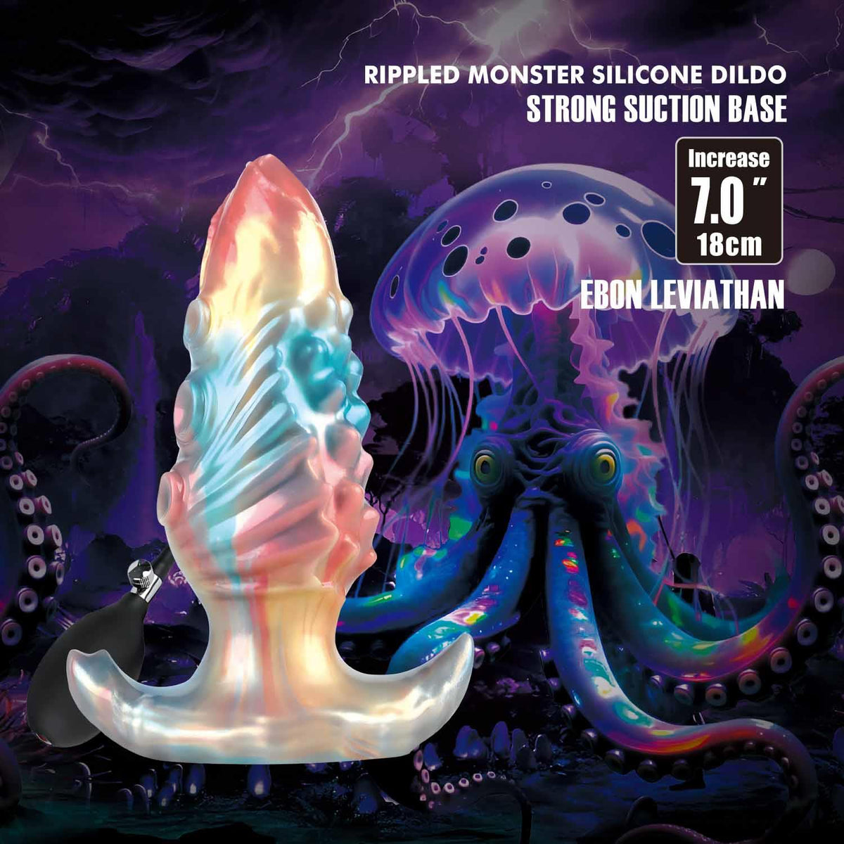 2-Korek analny silikonowy pompowany Power Ebon Leviathan 18 cm-2
