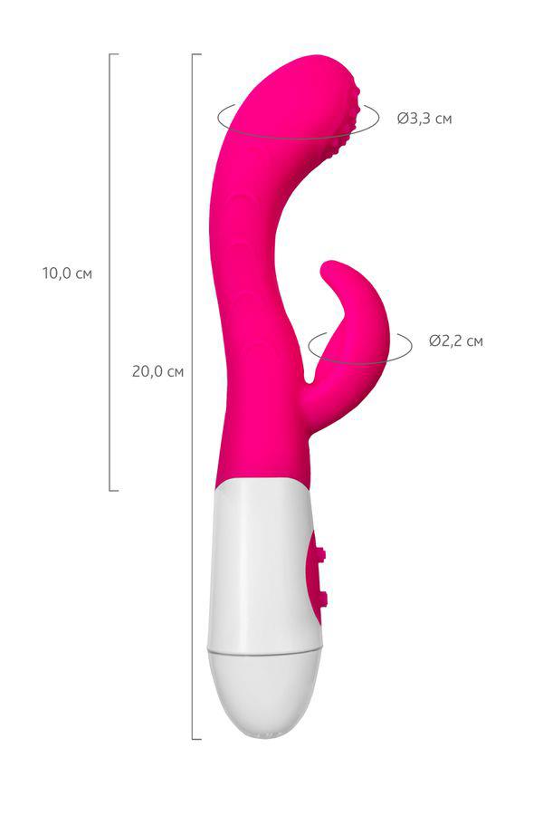 4-Wibrator króliczek Nessy A Toys silikonowy różowy 20 cm-4