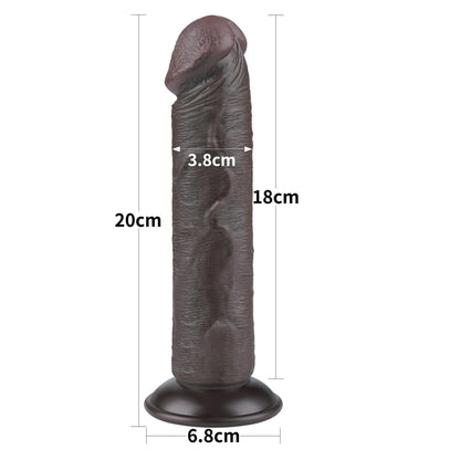 2-8'' Sliding Skin Dual Layer Dong Black-2