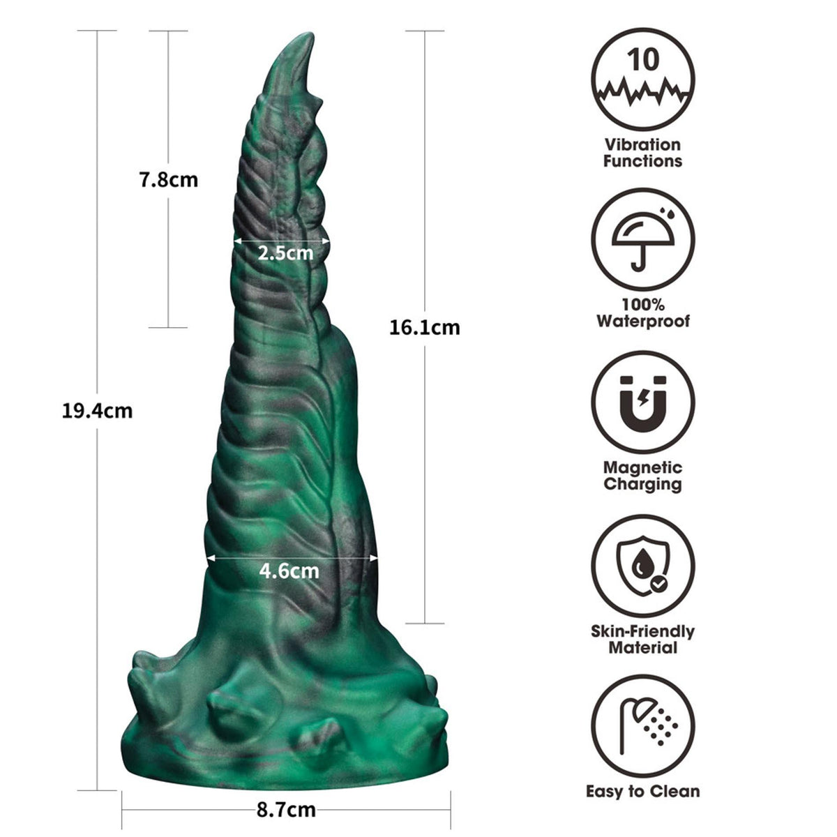 2-Dildo wibrujące podwójne pazury silikonowe Lovetoy 19 cm-2