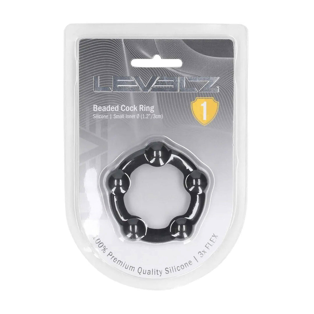 1-Pierścień erekcyjny silikonowy koralikowy Levelz S 3cm czarny-1