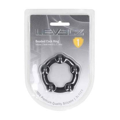 1-Pierścień erekcyjny silikonowy koralikowy Levelz S 3cm czarny-1