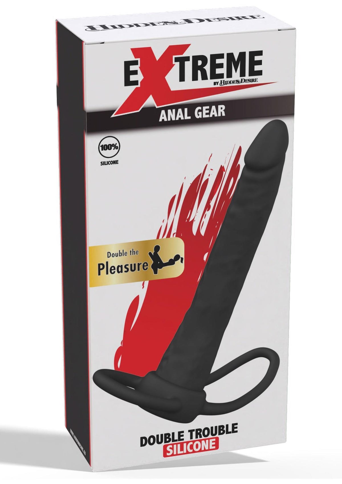 1-Penetrator analny Double Trouble silikonowy czarny Hidden Desire-1