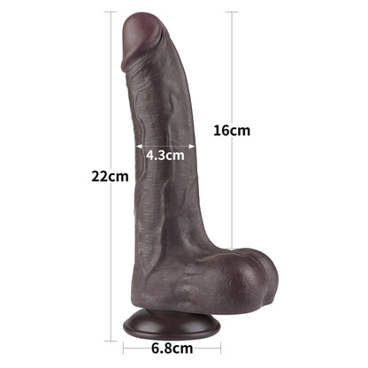 3-8.5'' Sliding Skin Dual Layer Dong Black-3