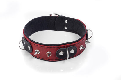 2-Obroża skórzana Crazy Horse Whips Collection czerwona Small-2