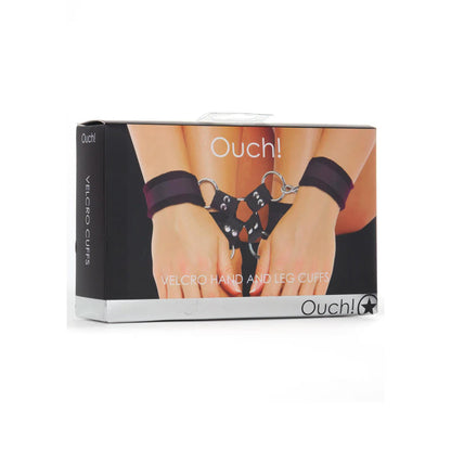 2-Kajdanki futrzaste na ręce i nogi Ouch! z rzepem czarne-2