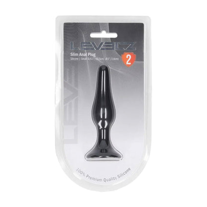 2-Smukły korek analny Levelz Level 2 silikonowy czarny S-2