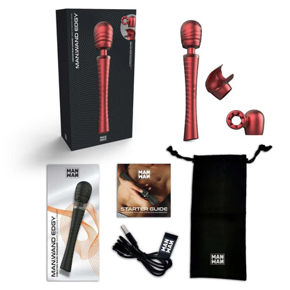 3-Masażer wibracyjny Man.wand Edgy czerwony silikonowy 30 cm-3