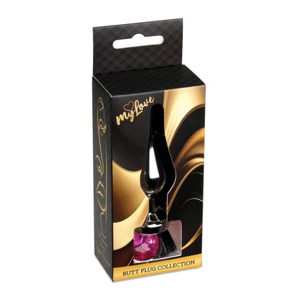 3-Biżuteria analna stalowa z różowym diamentem MyLove Toys 9,5 cm-3