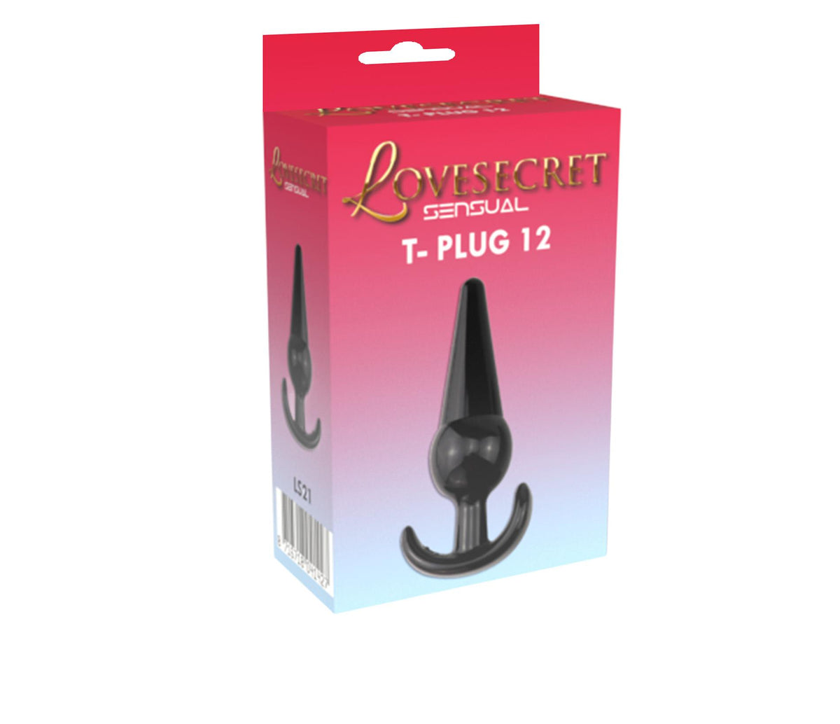 2-Korek analny Lovesecret Sensual T Plug 12 czarny 12,6 cm-2