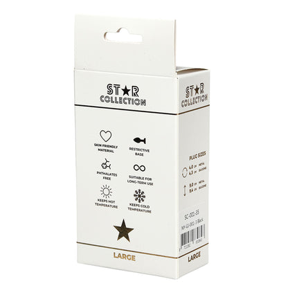 1-Korek analny silikonowy Star Collection czarny L fioletowy kamień 10cm-1