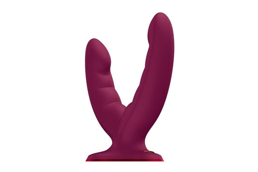 2-Dildo podwójne z przyssawką Fun Factory Ryde bordowe-2