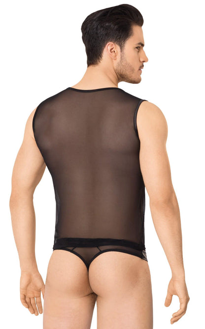 2-Seksowna koszulka i szorty siateczkowe SoftLine Collection czarne XL-2