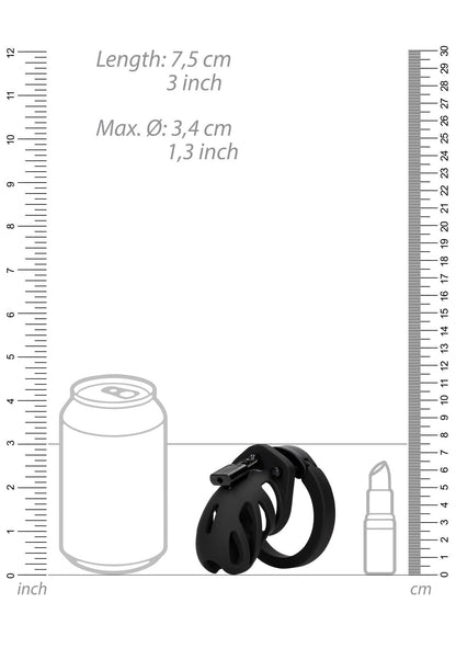 3-Pas cnoty silikonowy ManCage Model 23 czarny 6,5 cm-3