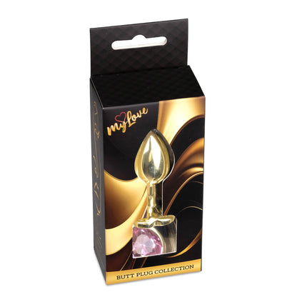 1-Korek analny złoty serce z diamentem MyLove Toys 7 cm-1