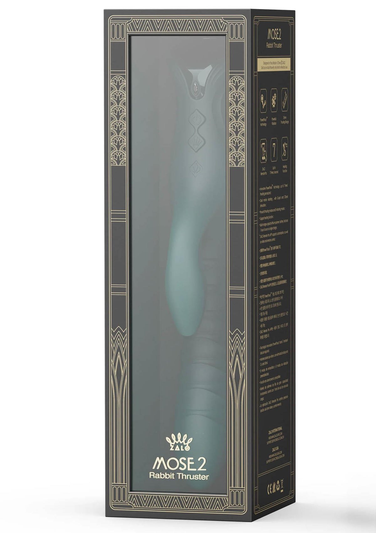 2-Wibrator króliczek ZALO Mose 2 z podgrzewaniem zielony 25,8 cm-2