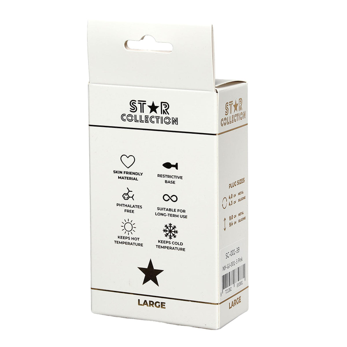 1-Korek analny silikonowy Star Collection różowy L fioletowy kamień 10cm-1