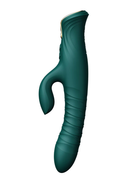 3-Wibrator króliczek Mose thrusting z podgrzewaniem zielony 25.8 cm-3