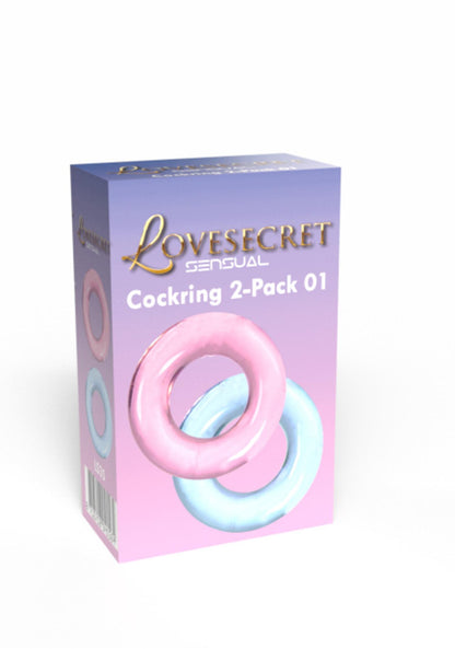 4-Pierścienie erekcyjne Lovesecret dwupak różowy niebieski 3,5 cm-4