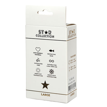 1-Korek analny silikonowy Star Collection różowy L z przezroczystym kamieniem-1