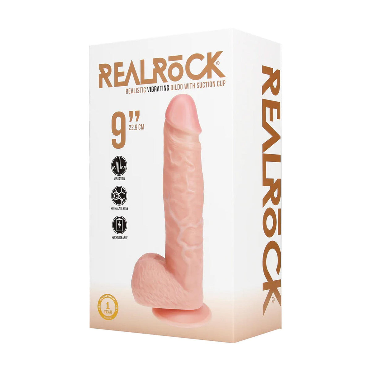 3-Wibrator realistyczny RealRock z jajami cielisty 25 cm-3