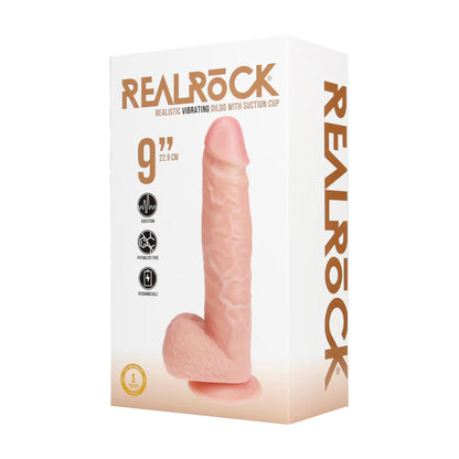 3-Wibrator realistyczny RealRock z jajami cielisty 25 cm-3