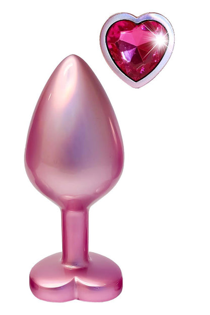 3-Korek analny Gleaming Love aluminium perłowy różowy medium-3