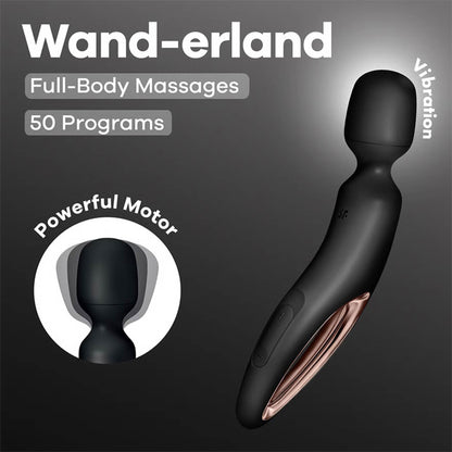 1-Masażer wibracyjny Satisfyer Wanderland XXL czarny różowe złoto 30 cm USB-1