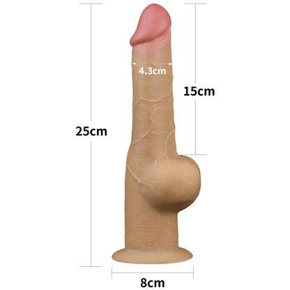 2-Dildo realistyczne dwuwarstwowe silikonowe z uchwytem Lovetoy 25cm-2