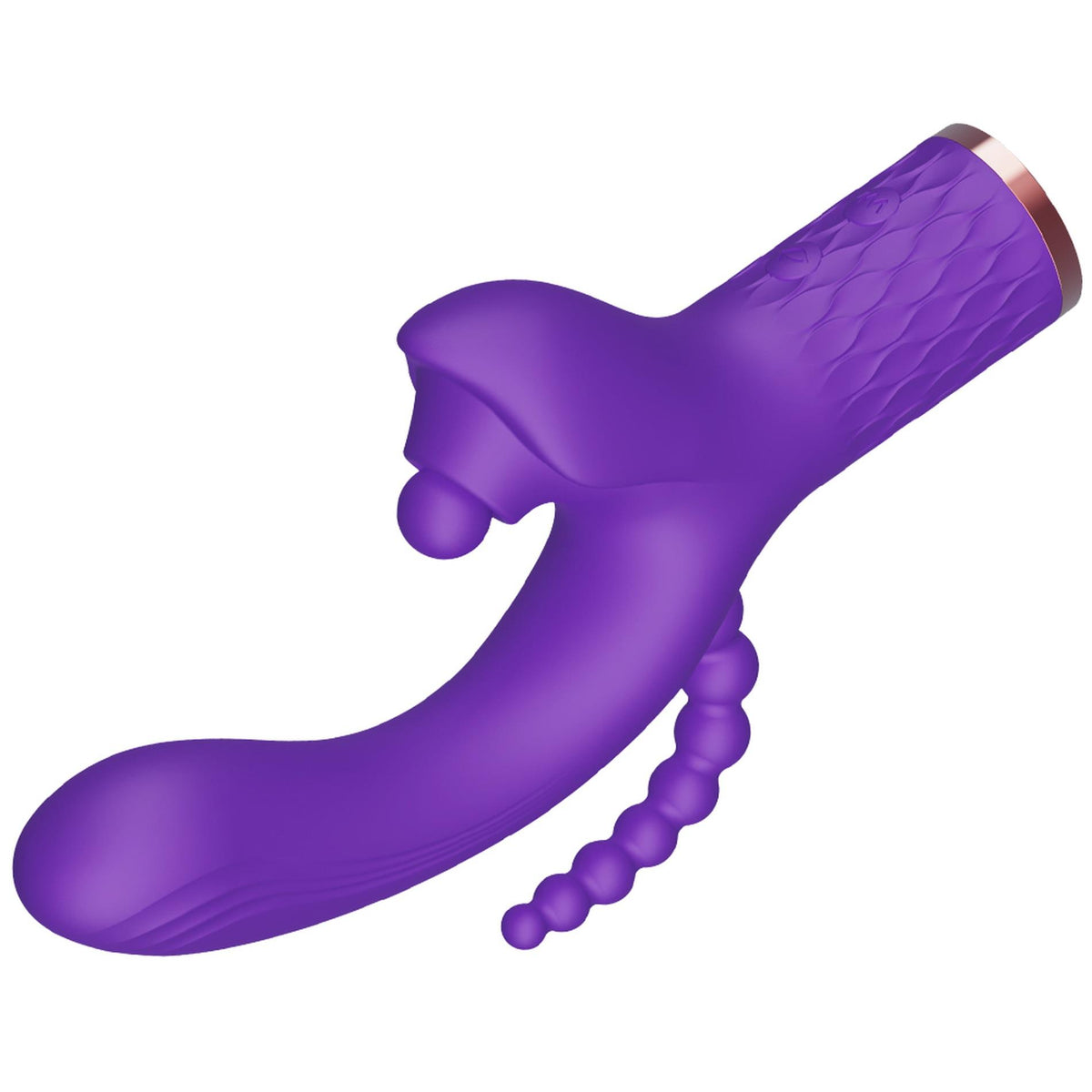 4-Wibrator Patty silikonowy stymulator łechtaczki z wypustką analną USB-4