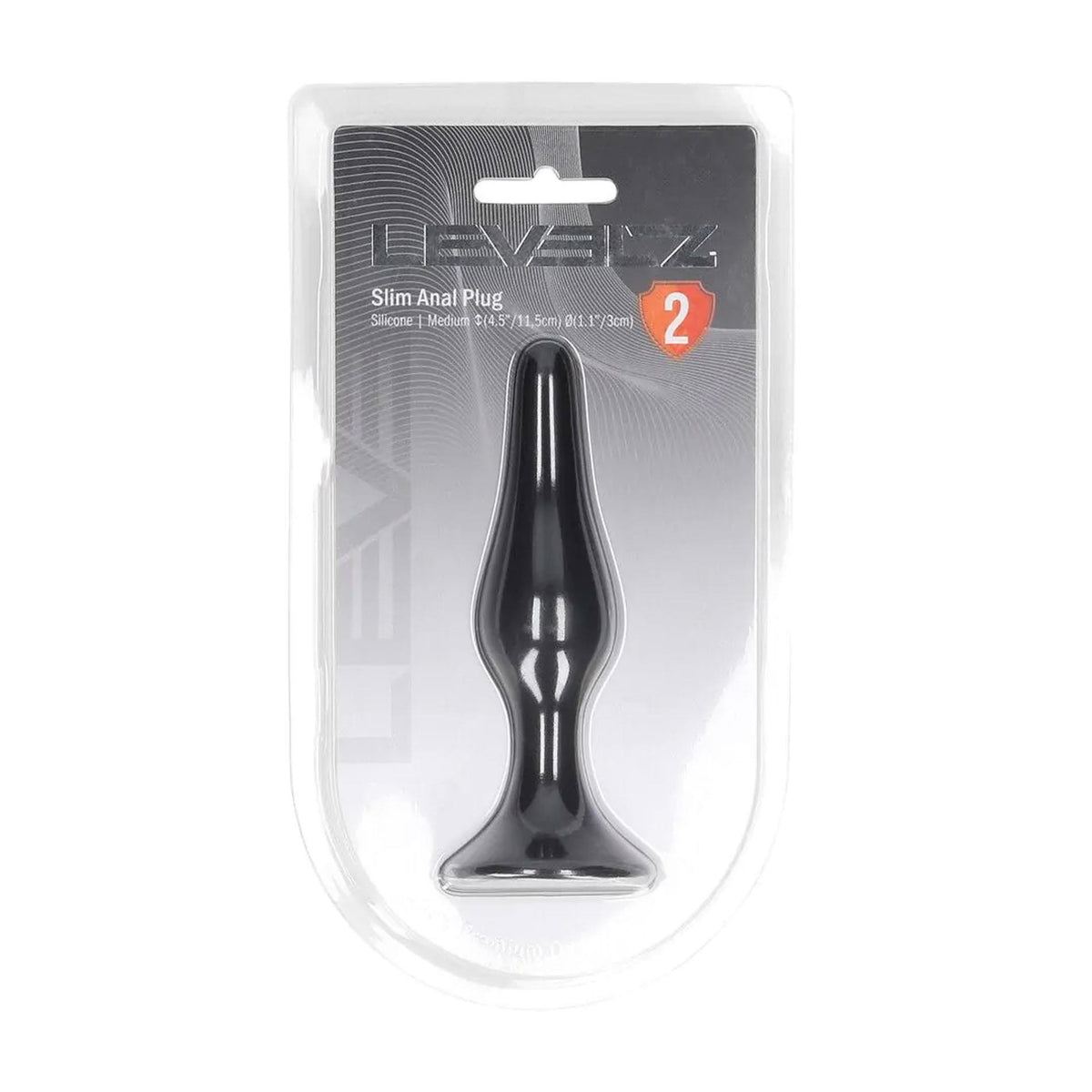 3-Smukły silikonowy korek analny Levelz M czarny 11,5 cm-3