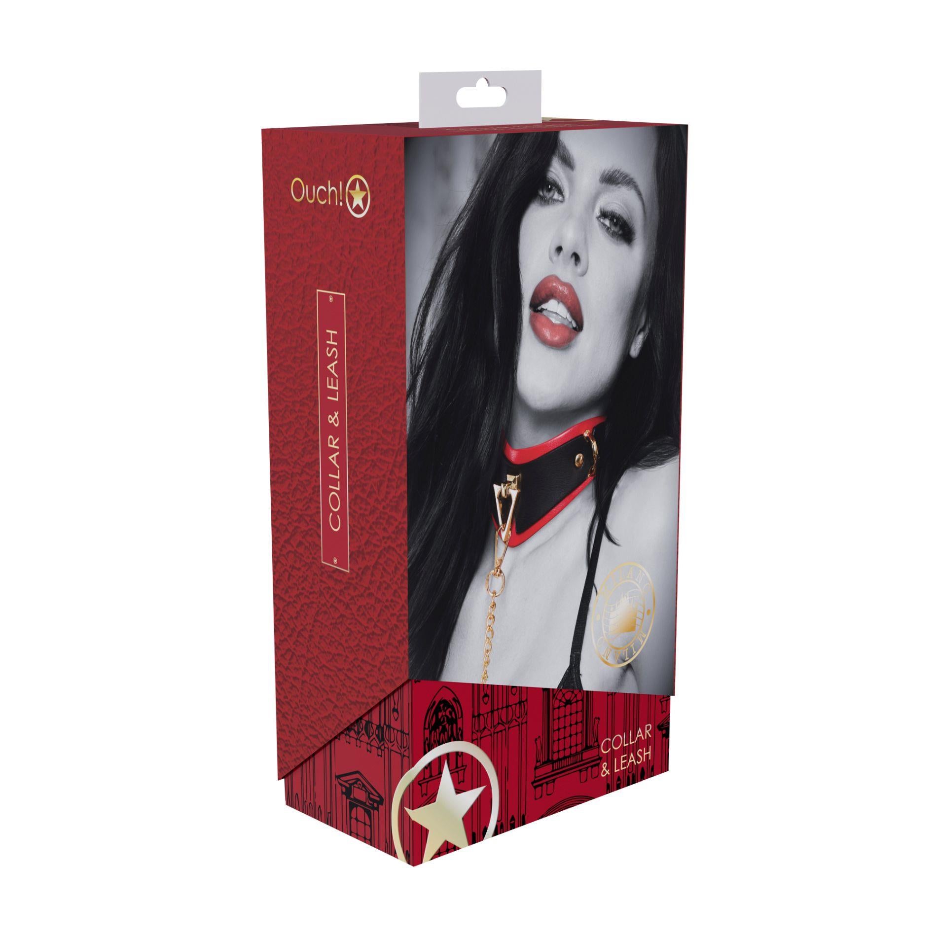 3-Milan Collection - Collar with Leash - Black/Red-3